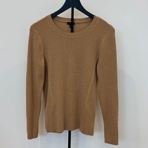 Talbots Ribbed Crewneck Sweater in Camel Brown